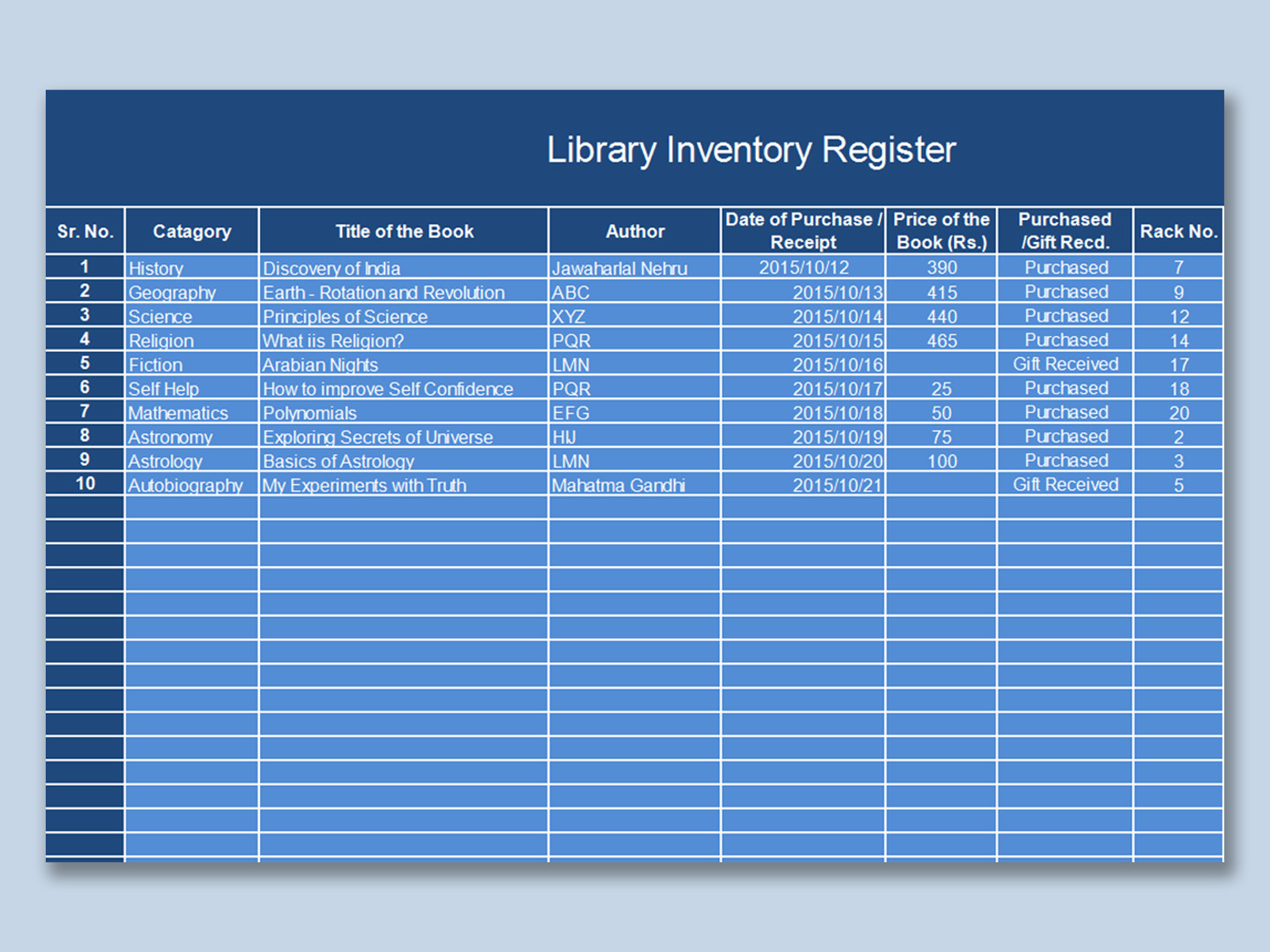 Library Register